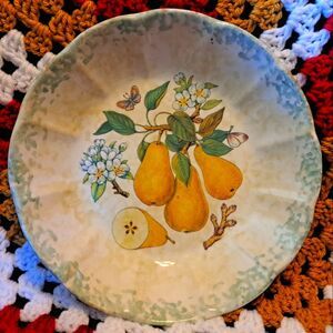 Vintage Himark Serving Dish made in Italy Pears and Ginger, Yellow Green
